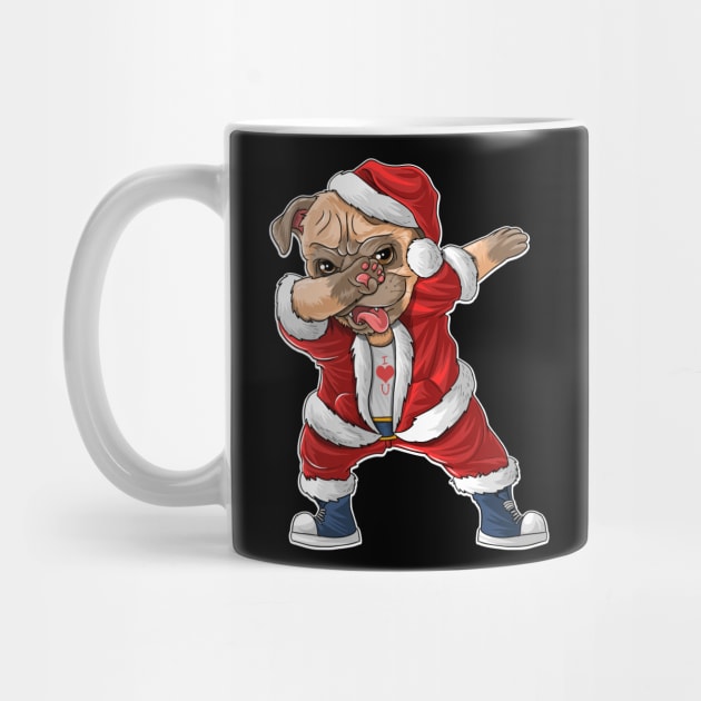 Dabbing Dog Santa Hat Christmas by DragonTees